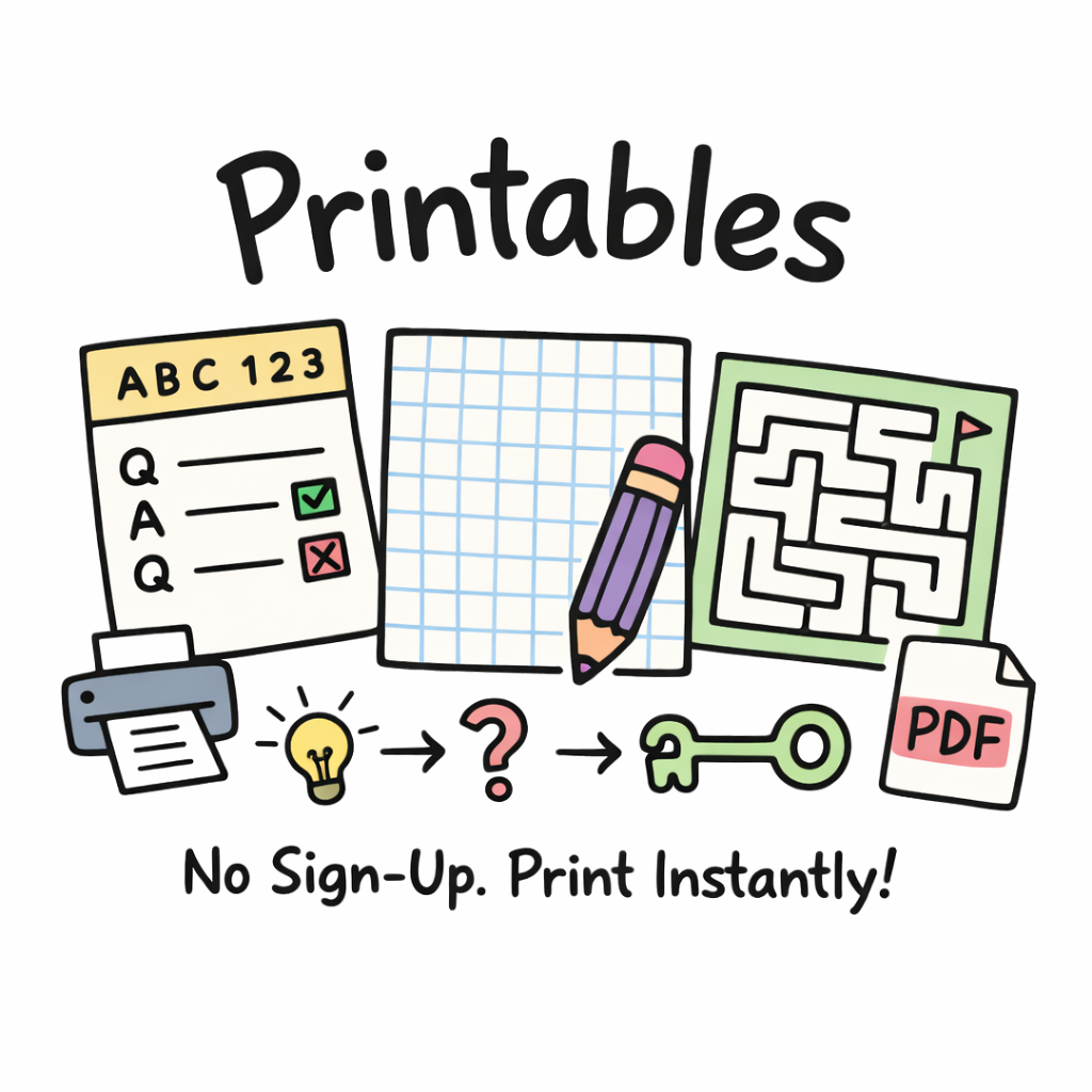 Free Printable Generators - Worksheets, Mazes, Graph Paper, and More