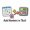 Add Numbers in Text