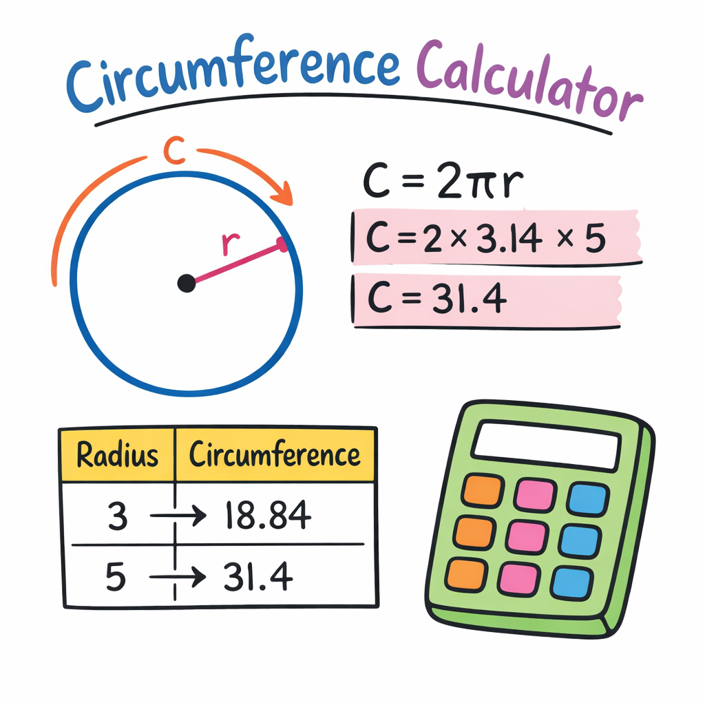 Circumference Calculator – Find the Perimeter of a Circle from Radius ...