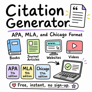 Citation Generator — APA, MLA, and Chicago Format
