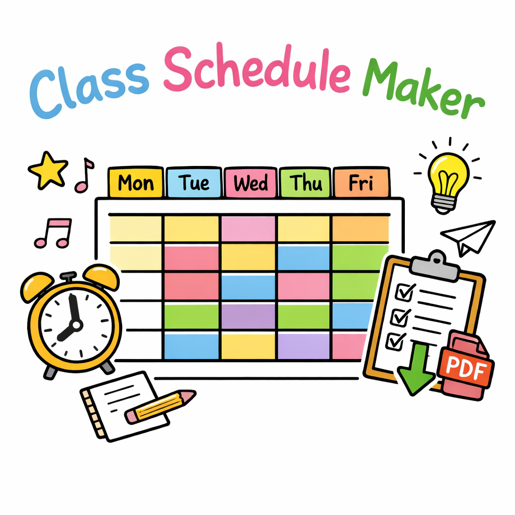 Free Class Schedule Maker — Printable Weekly Schedule Template for Teachers