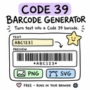 Code 39 Barcode Generator