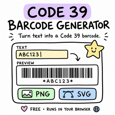 Code 39 Barcode Generator