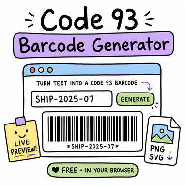 Code 93 Barcode Generator