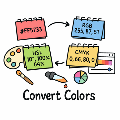 Color Converter – Hex, RGB, HSL, HSB & CMYK