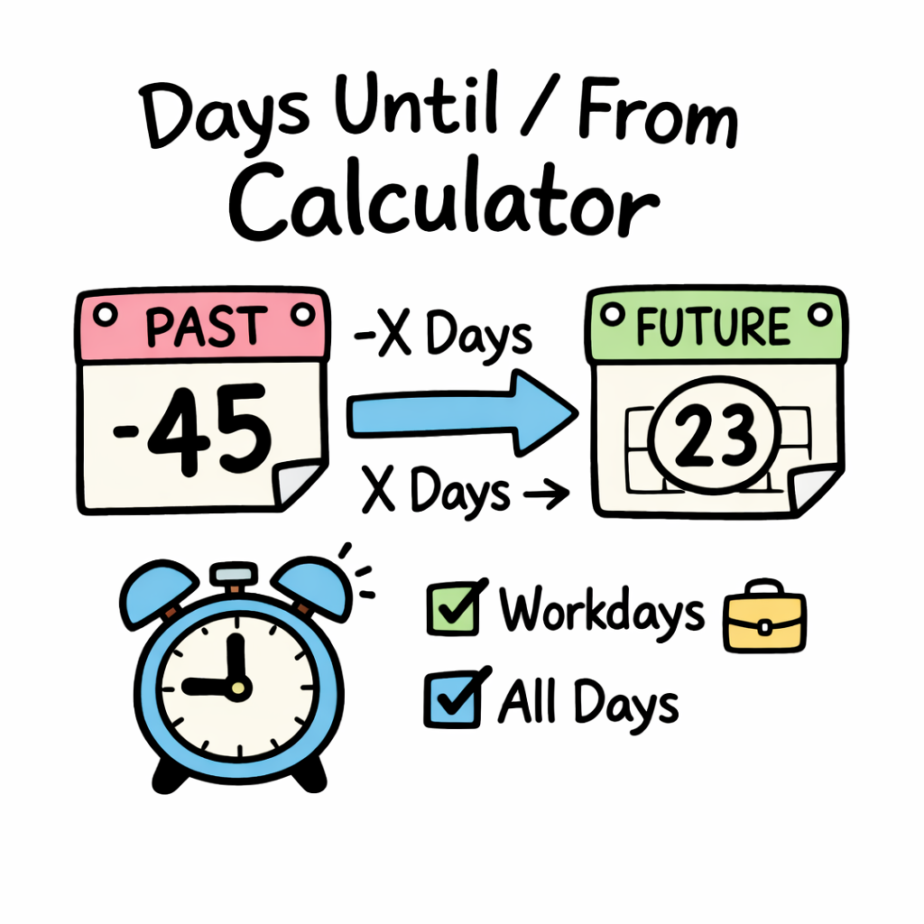 Free Days Until/From Calculator - Calculate Future and Past Dates