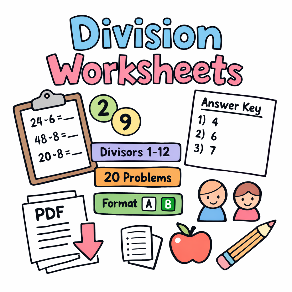 Free Division Worksheets Generator — Printable Division Practice