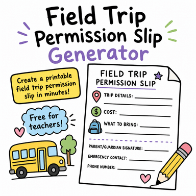 Field Trip Permission Slip Generator
