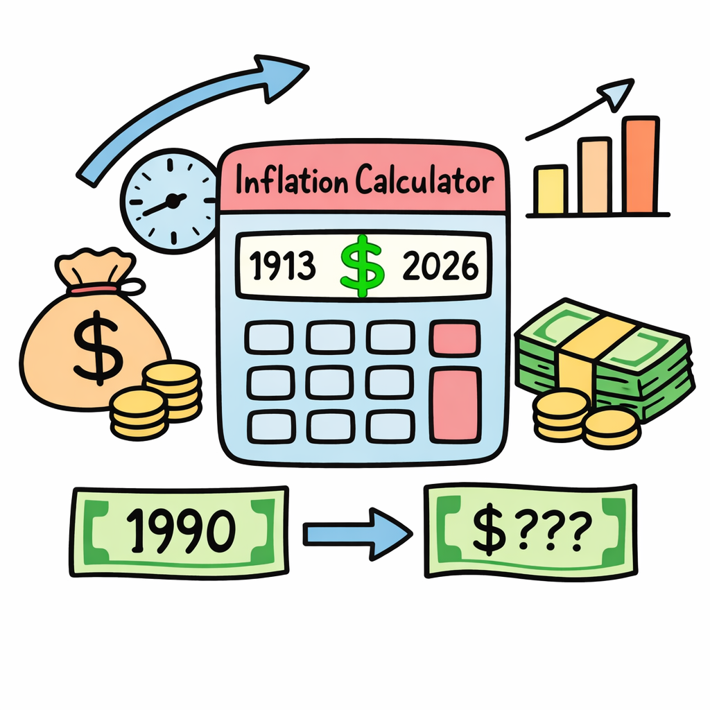 Inflation Calculator – Find the Value of Money Over Time (1913–2026)