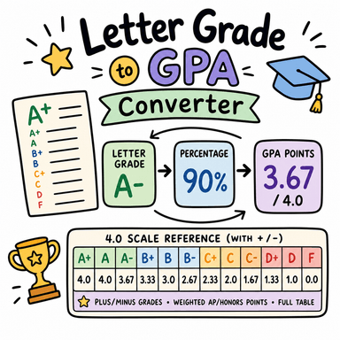 Letter Grade to GPA Converter