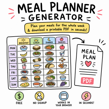 Meal Planner Generator