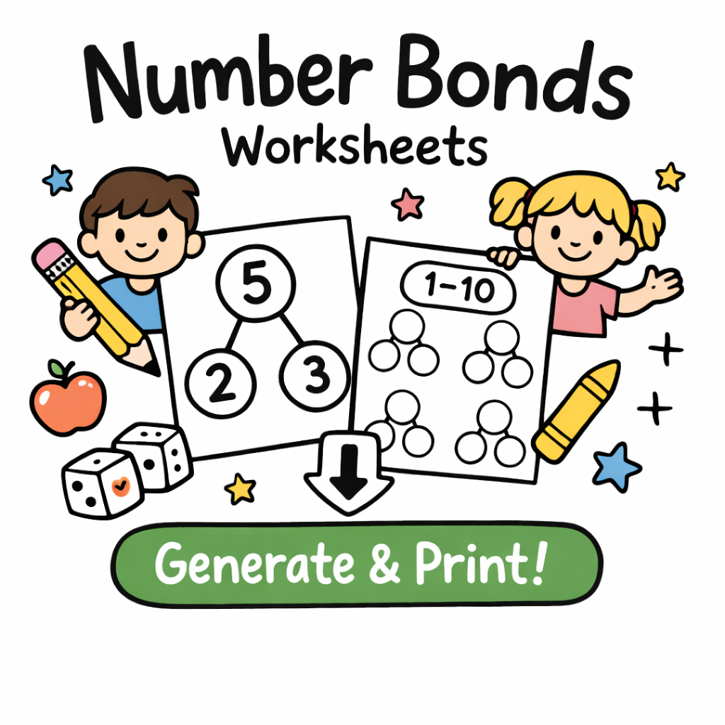 Free Number Bonds Worksheets Generator — Printable Part-Part-Whole