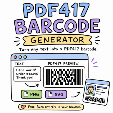 PDF417 Barcode Generator