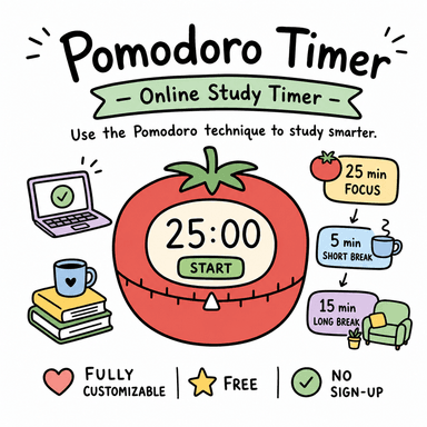 Pomodoro Timer — Online Study Timer