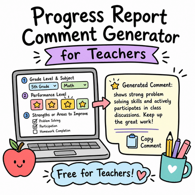 Progress Report Comment Generator for Teachers
