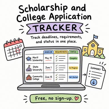 Scholarship and College Application Tracker