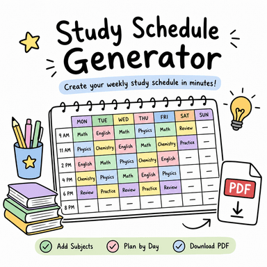 Study Schedule Generator