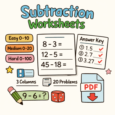 Subtraction Worksheets