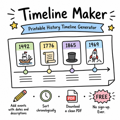Timeline Maker — Printable History Timeline Generator