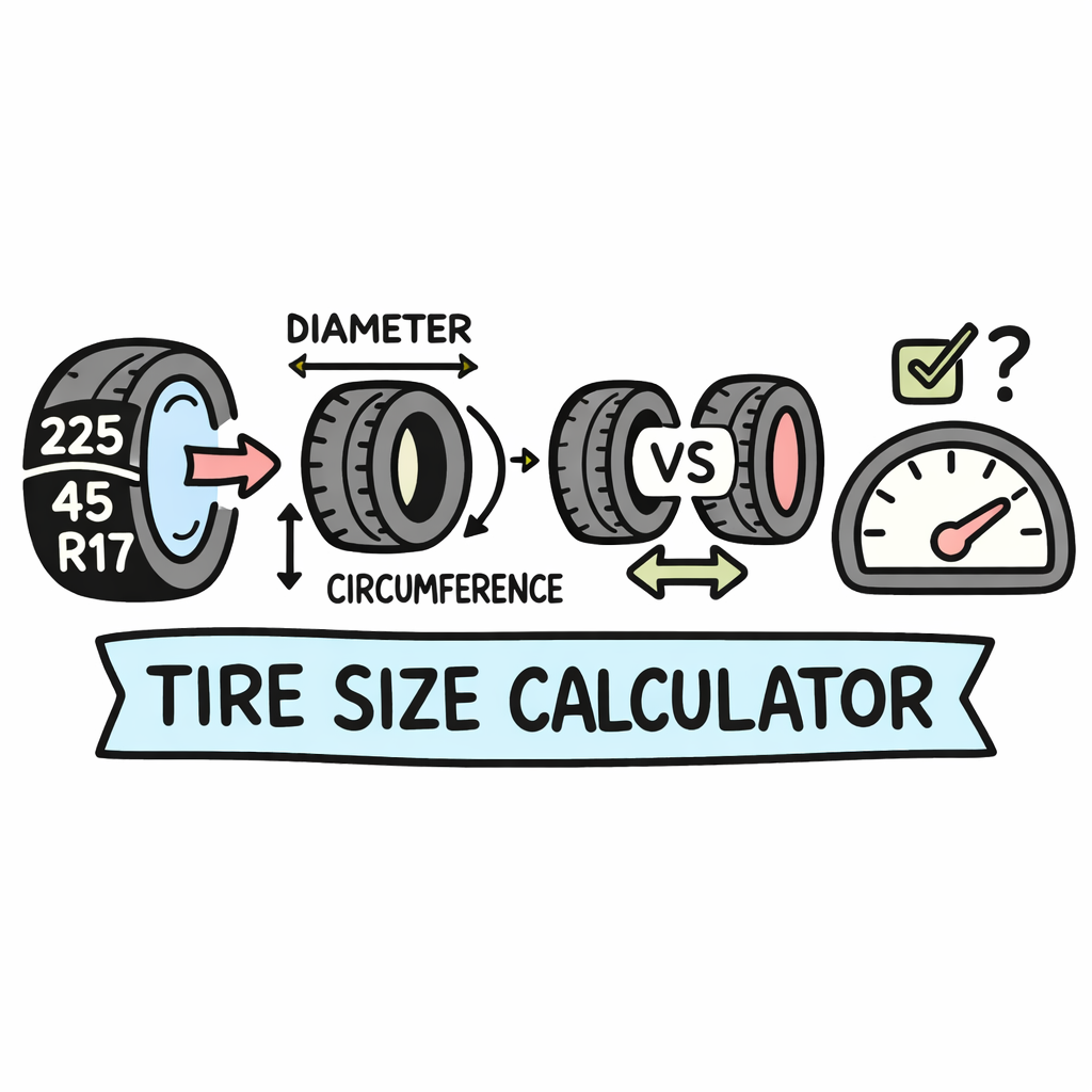 Tire Size Calculator – Tire Dimensions, Comparison & Speedometer Error