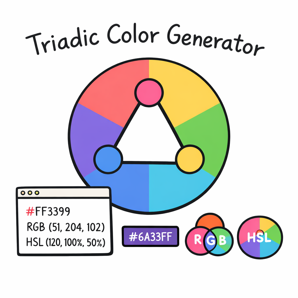 Triadic Color Generator – Free Three-Color Harmony Tool