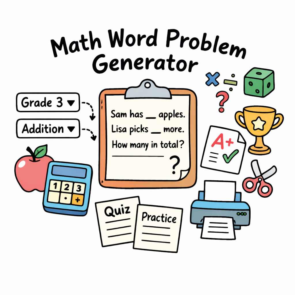 Free Math Word Problem Generator — Printable Story Problems for Teachers