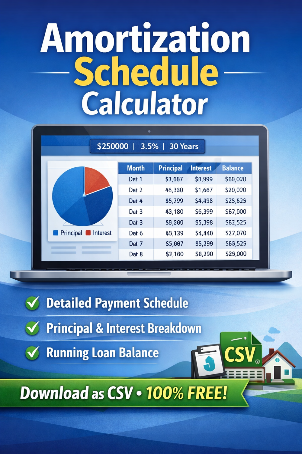 Amortization Schedule Calculator – Full Mortgage Payment Table