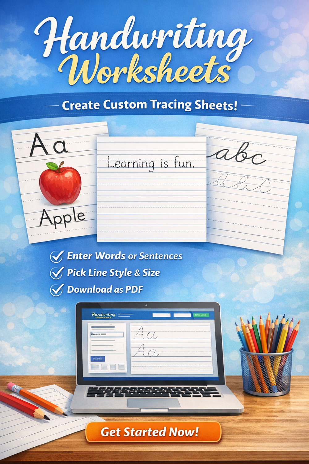 Free Handwriting Worksheets Generator - Printable Handwriting Practice