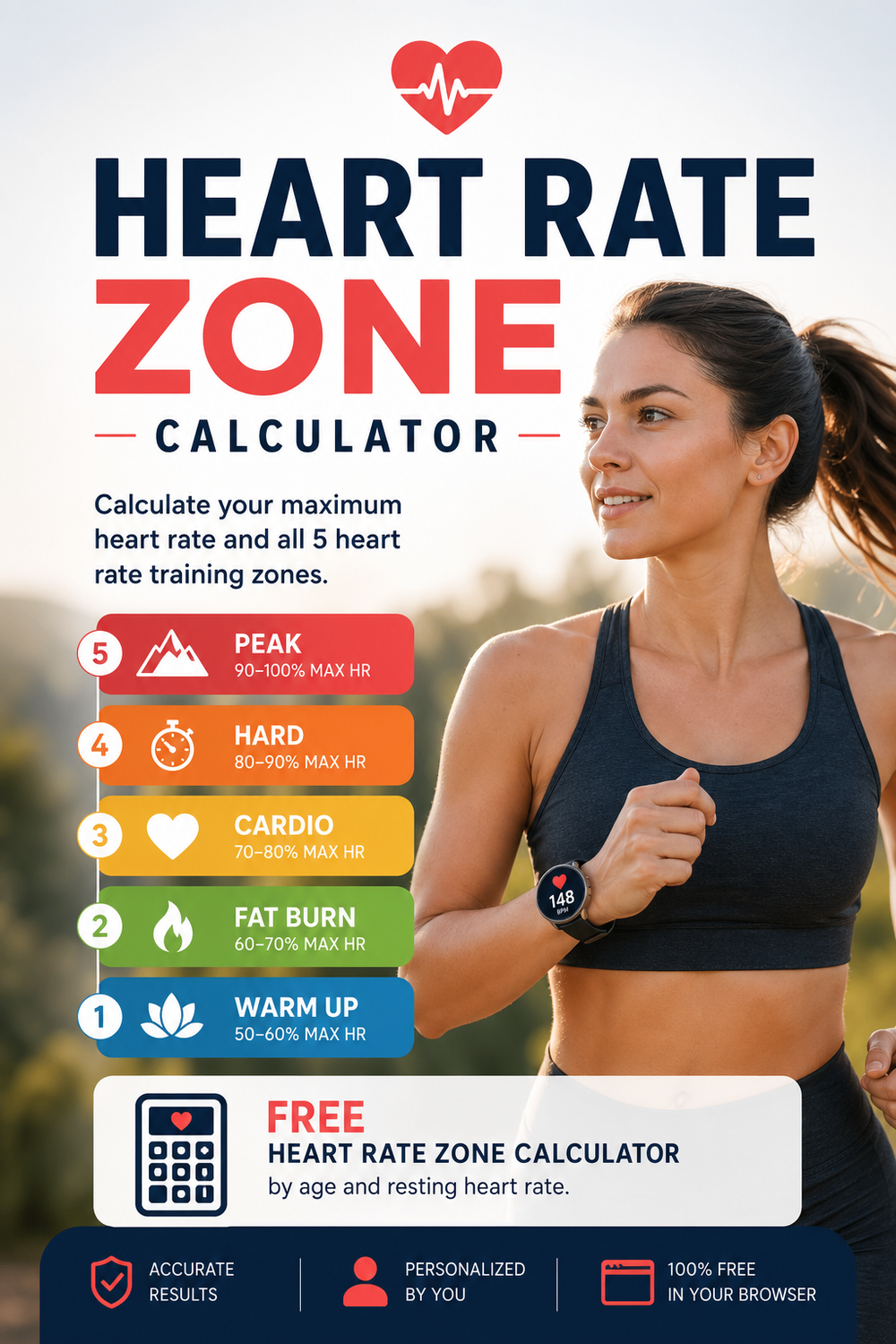 Heart Rate Zone Calculator – Find Your 5 Training Zones by Age
