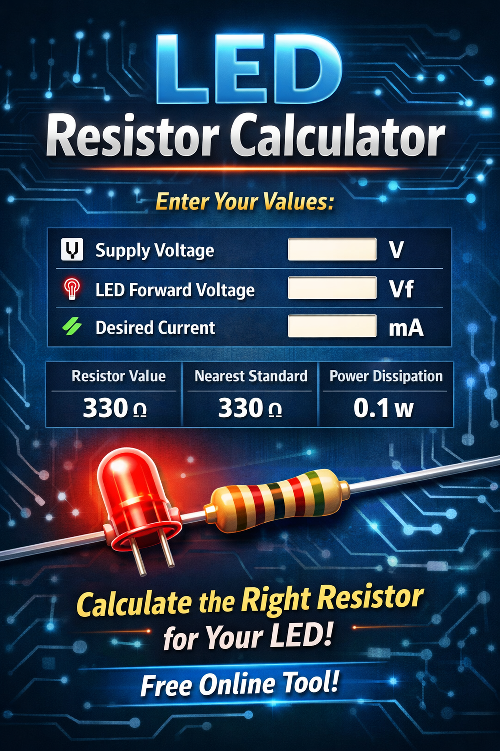 LED Resistor Calculator – What Resistor Do I Need for an LED?