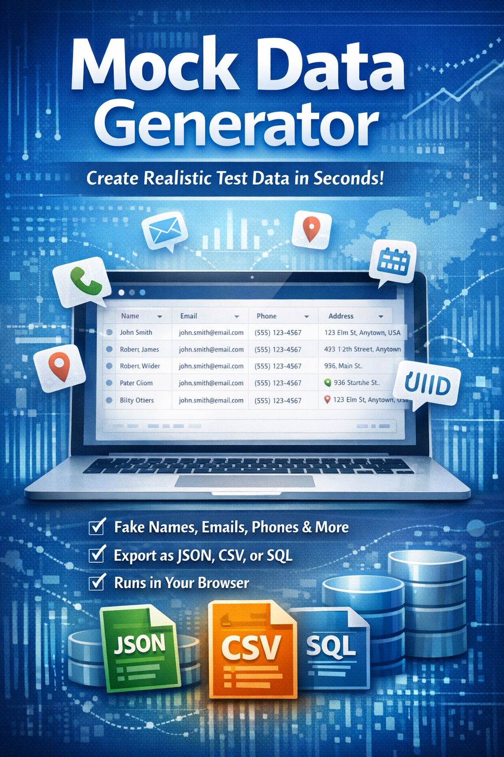Mock Data Generator – Generate Fake JSON, CSV & SQL Test Data