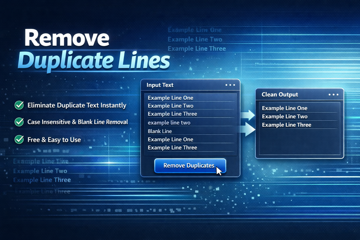Remove Duplicate Lines Online - Free Duplicate Line Remover Tool