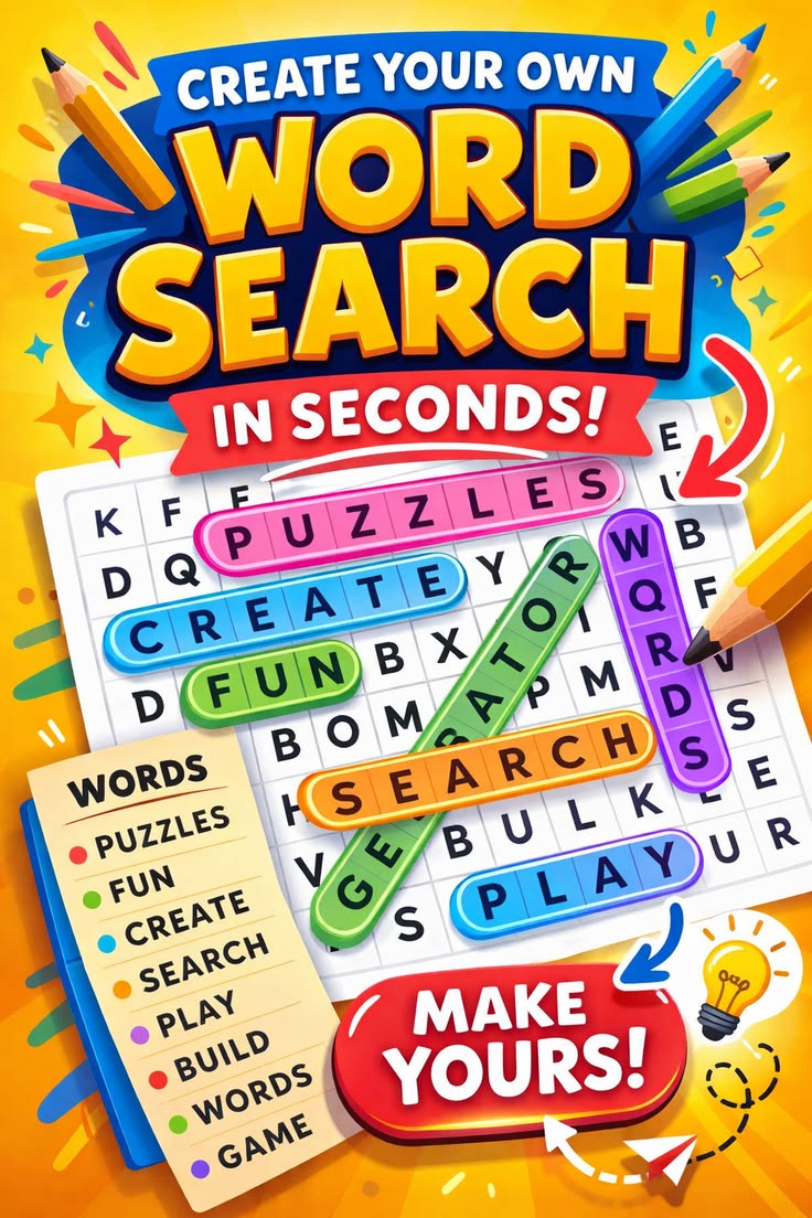 Free Word Search Builder - Create Custom Word Search Puzzles Online